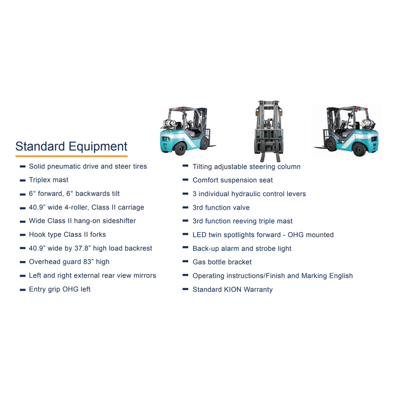 LPG Forklift Factory - Propane 2.5 Ton with Container Mast and Side Shifter