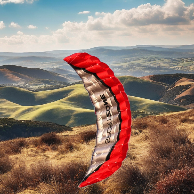 Parafoil Kite Factory - 2.5m Red Dual Line Power Braid