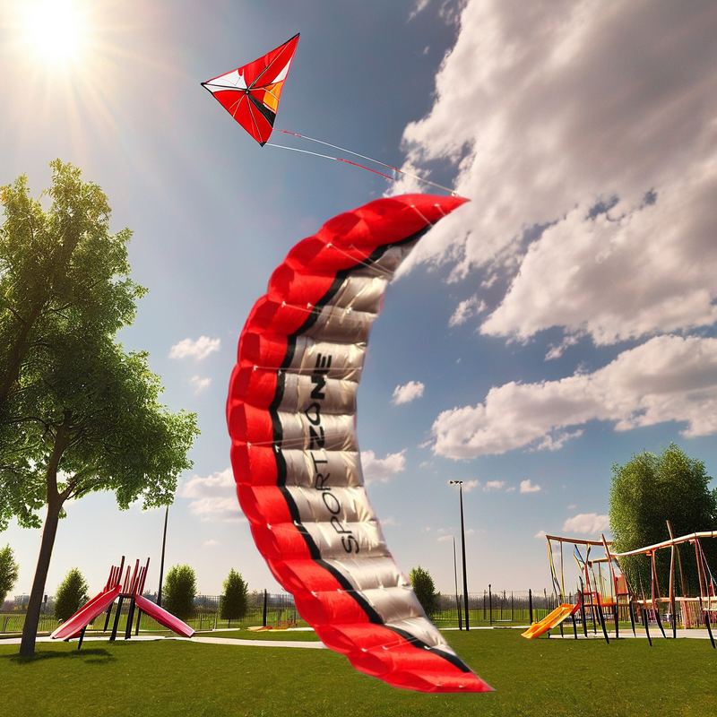 Parafoil Kite Factory - 2.5m Red Dual Line Power Braid