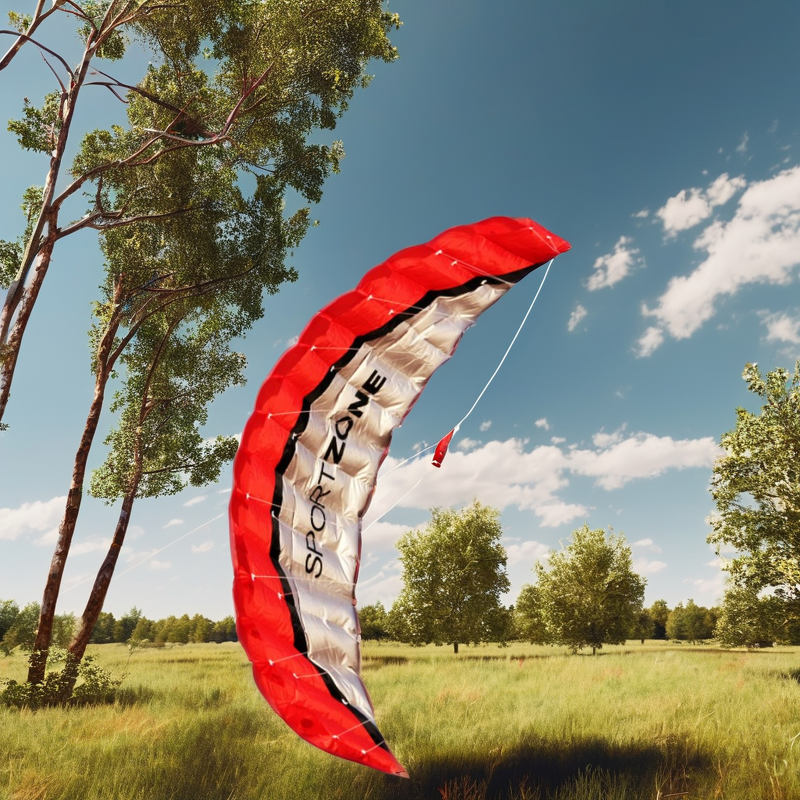 Parafoil Kite Factory - 2.5m Red Dual Line Power Braid