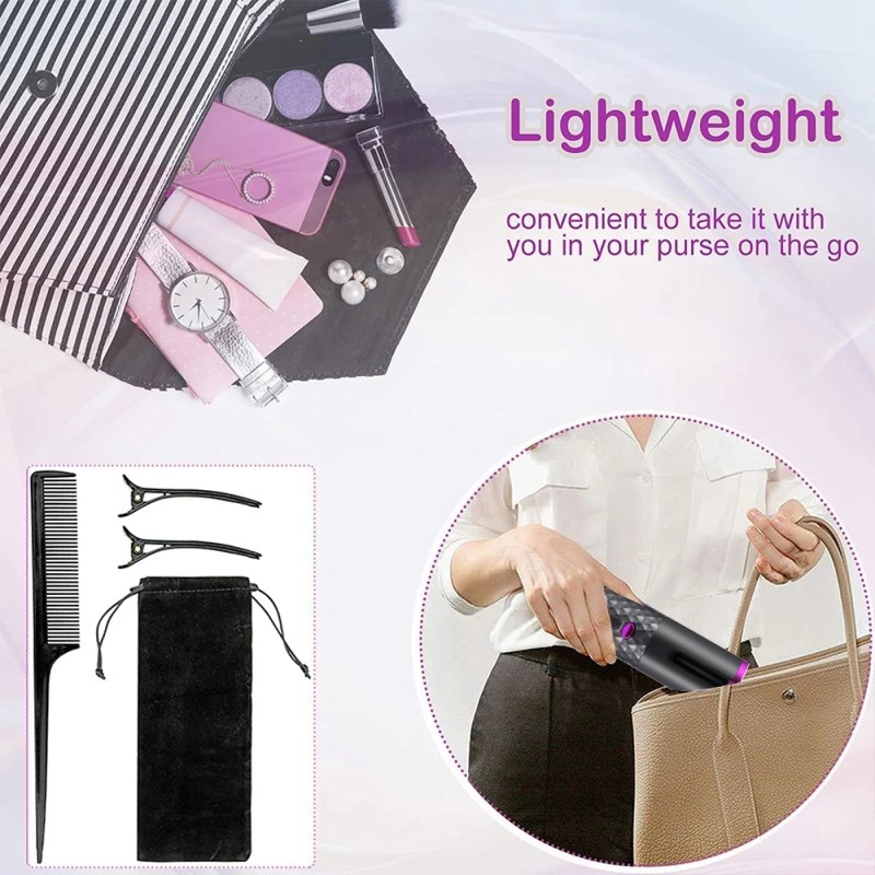 Automatic Hair Curler 5000 MAh Battery Hair Tool Curler Fast Curling LCD Display Electric Hair Tool Curler