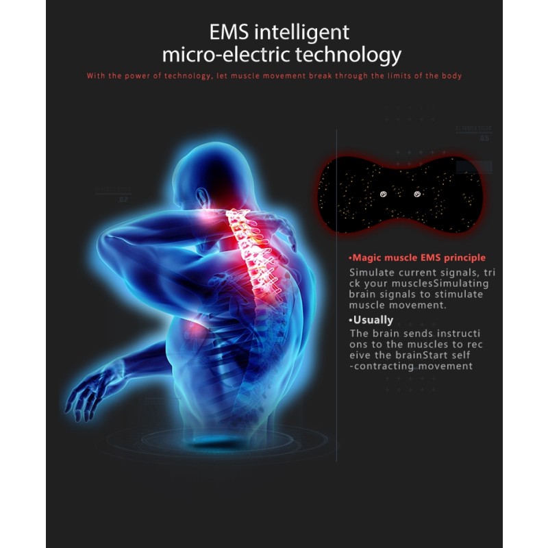 Professional Portable Mini Neck Massager with 10 Intensity EMS Body Relaxation Cervical Sticker