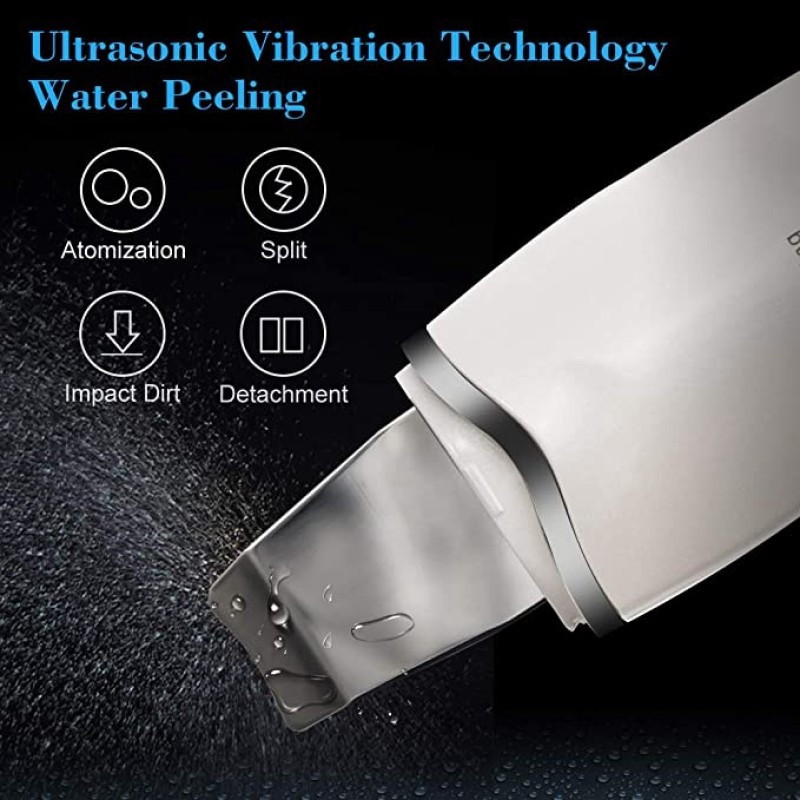 Electronic Skin Scrubber Facial Cleaner Shovel Ultrasonic Facial Skin Scrubber Peeling Blackhead Remover Facial Massager