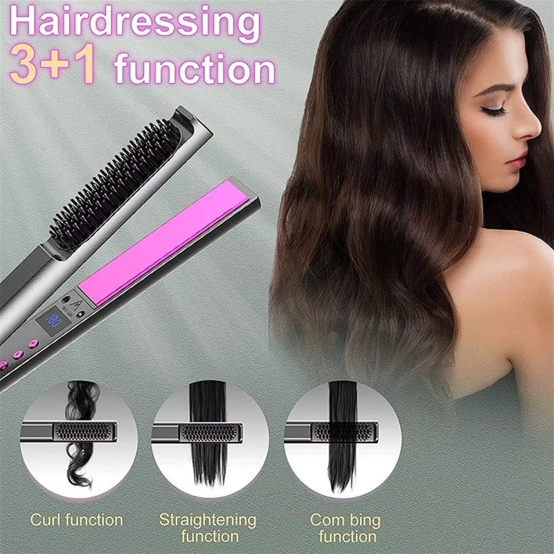 Portable LCD Display Flat Hair Straightener Iron Multi-Functional Home & Salon Use Handheld with US & AU Plugs