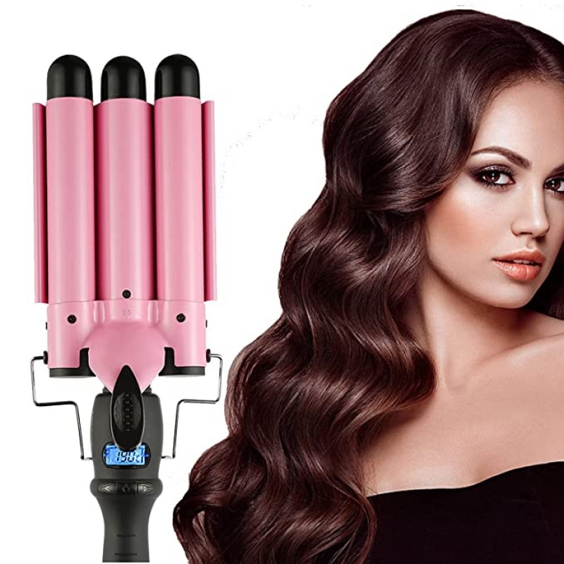 Electric LCD Display 3-barrel Electric Iron Hair Curler  Adjustable  Temperature Ceramic Waver Hair Styling Tools