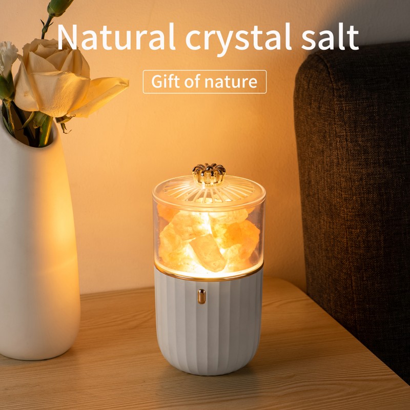 2024 Best Selling Rechargeable LED Night Light Electronic Crystal Salt Lamp Made of Plastic Colorful Himalayan Salt Lamp