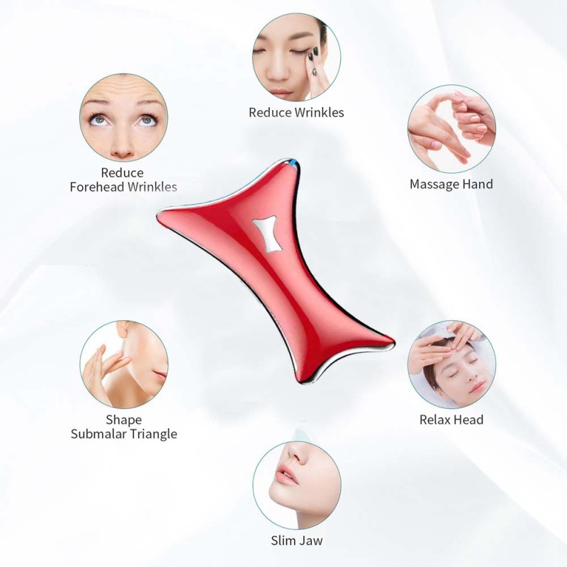 Electronic  Gua Sha Facial Massager EMS Vibration  Heating  Scraping Plate Electric Gua Sha Facial Tool for Wrinkle Removal