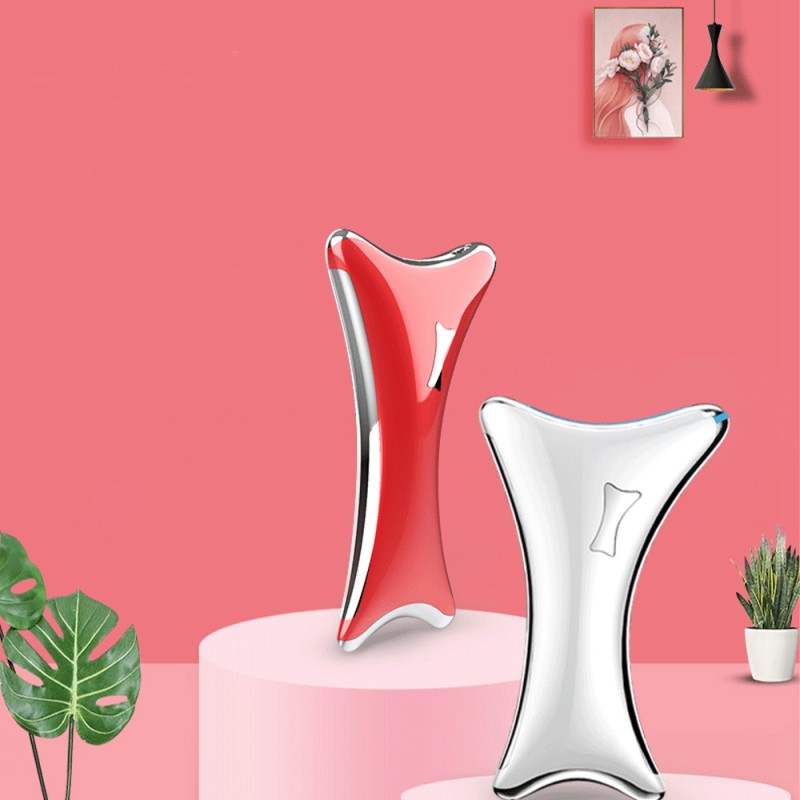 Electronic LED Gua Sha Facial Therapy Machine Microcurrent Red Light EMS Face Massager Skin Tightening Feature Scraping Plate