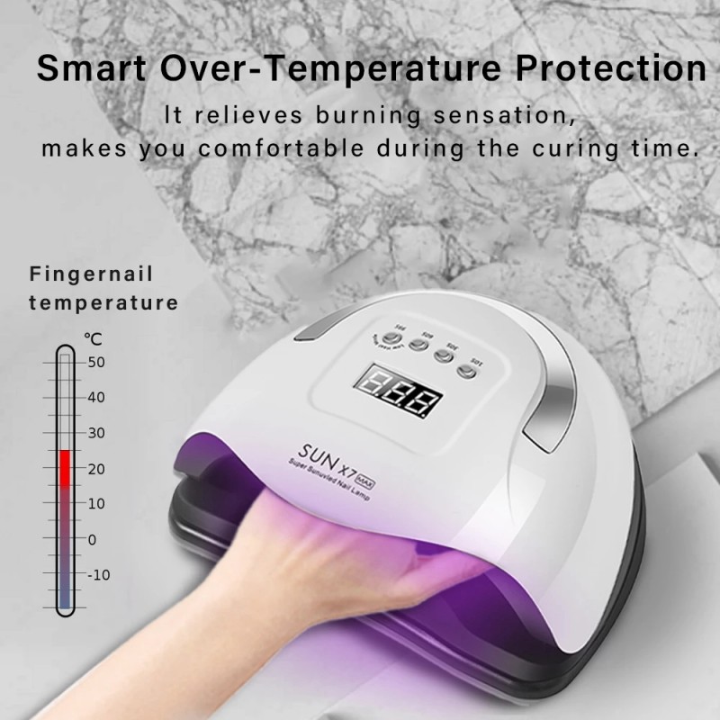 2025 SUN X7 MAX UV Light Nail Dryer Portable Electronic Beauty Gadget for Home Manicure Varnish with Smart Sensing Feature