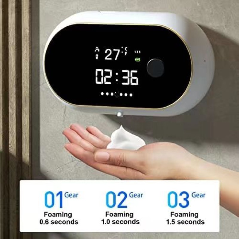 Creative Liquid Foam Soap Dispensers Time Temperature Display Human Body Induction Automatic Foaming Hand Soap Dispenser