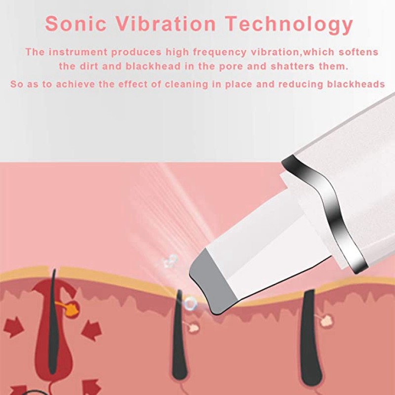 Ultrasonic Skin Scrubber Blackhead Remover Skin Cleaning Tools for Deep Cleansing Ultrasonic Skin Spatula