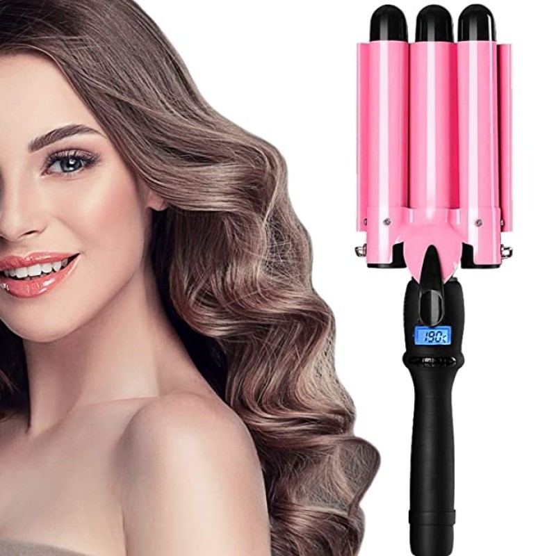 Electric LCD Display 3-barrel Electric Iron Hair Curler  Adjustable  Temperature Ceramic Waver Hair Styling Tools