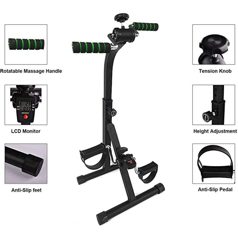 Portable Mini Rehabilitation Exercise Bike with Digital Counter Home Arm and Leg Exercise Equipment