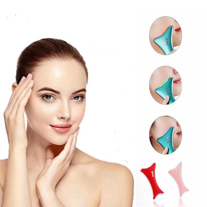 Electronic  Gua Sha Facial Massager EMS Vibration  Heating  Scraping Plate Electric Gua Sha Facial Tool for Wrinkle Removal