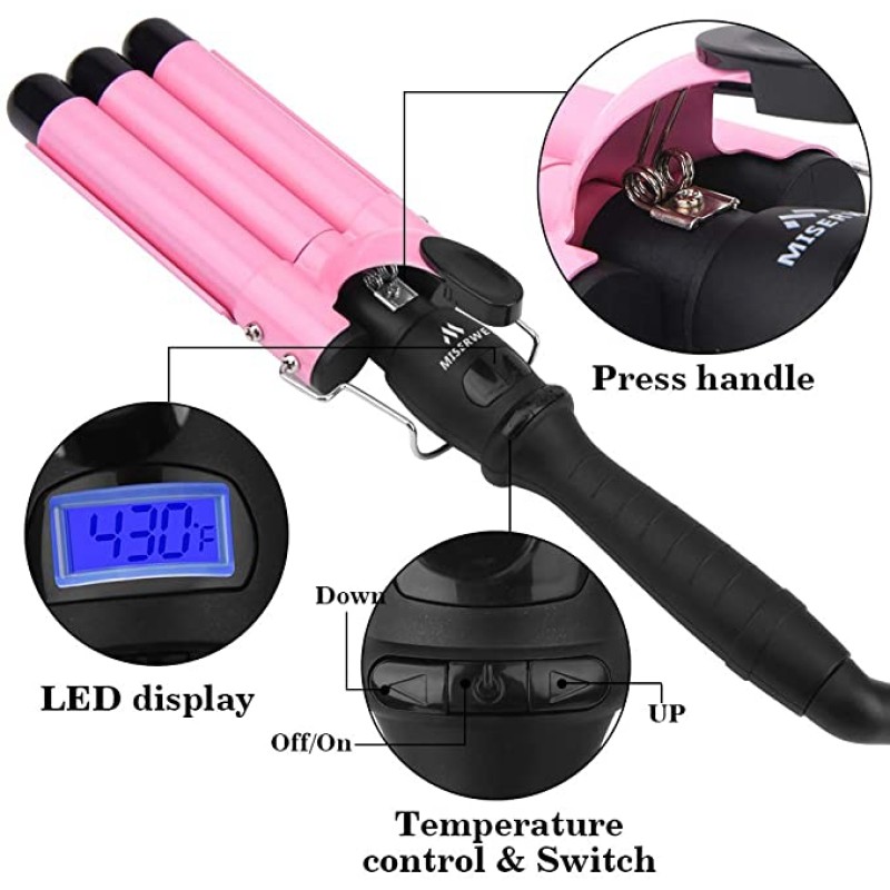 Professional Hair Curler Set Women Waver Hair Styling Tools Electronic 3 Barrel Hair Waver Curling Iron Wand