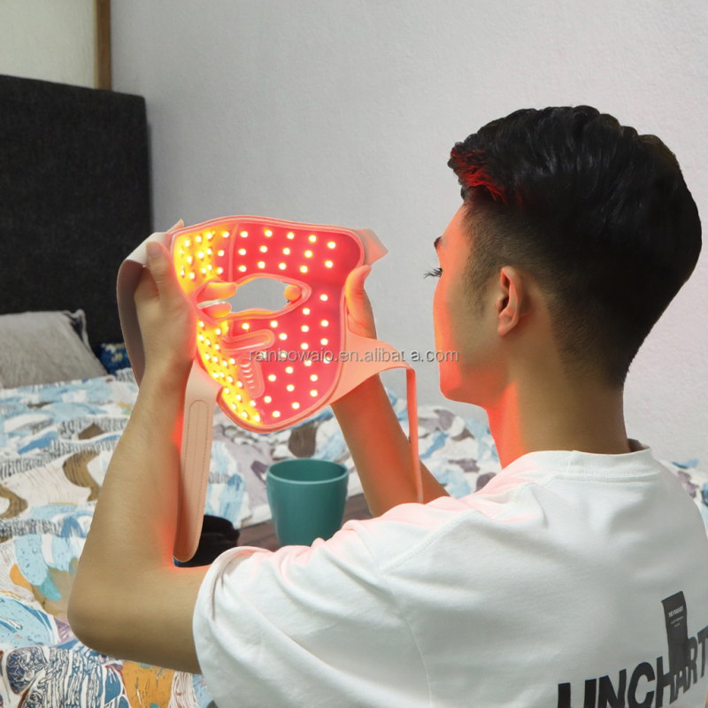 Free Customized Pattern 1070nm NIR Full-Face LED Light Therapy Mask for Men LLLT Laser Light Functional Photon Korea US Plug