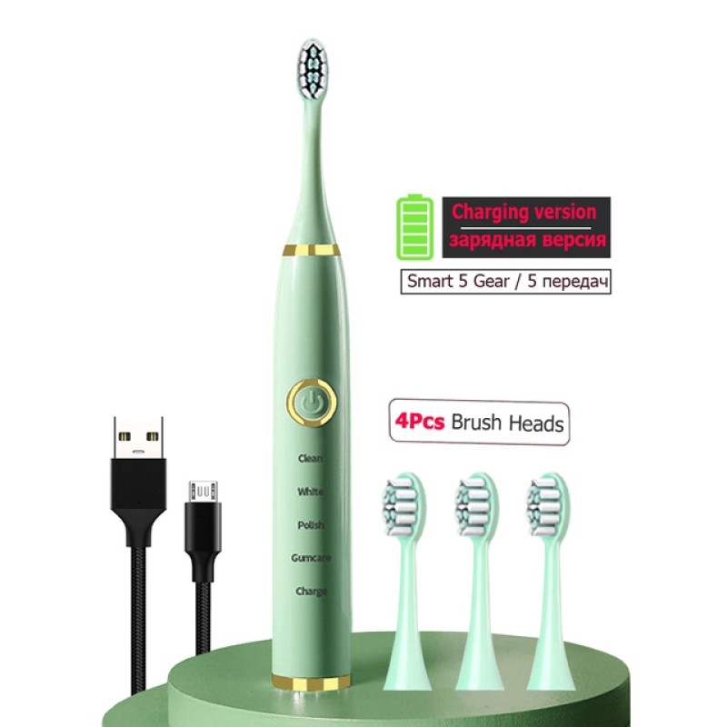 USB Fast Rechargeable Electric Sonic Toothbrush for Adults Smart Ultrasonic Automatic Tooth Brush Beauty & Personal Care Product