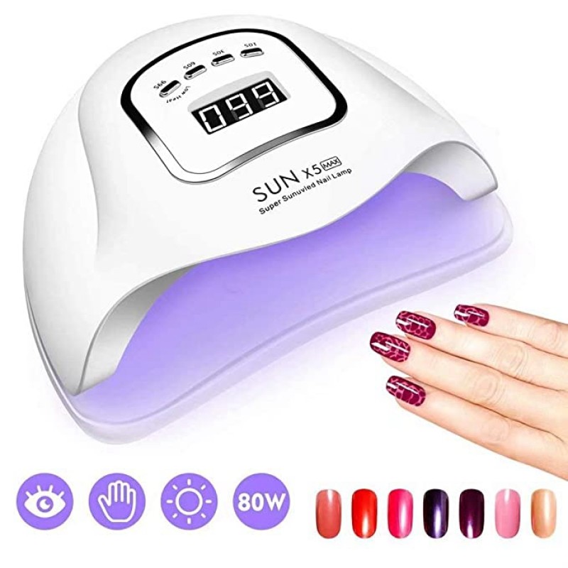 Professional Home Use Nail Care Kit with Mini UV Light Nail Dryer Machine Fast Curing Gel Made of Durable Plastic