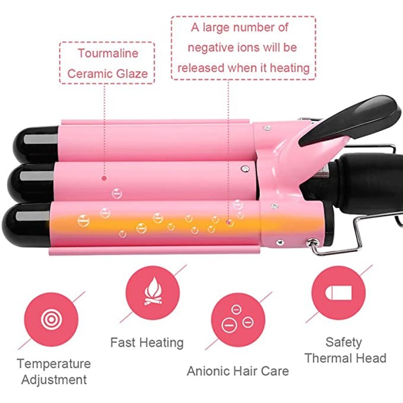 Professional Hair Curling Iron Ceramic Triple 3 Barrel Hair Curler Wave Waver Styling Tools Hair Styler Wand