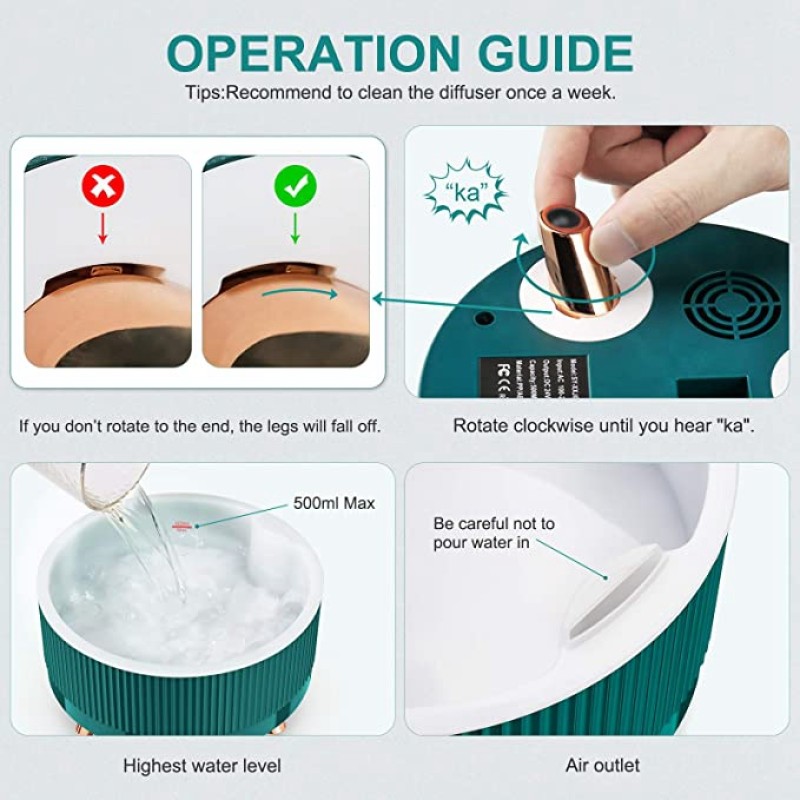 Portable Home Luxury Small Electronic Plug in Air Freshener 500 ML Led Light Electric Essential Oil Diffuser