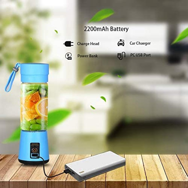 2024 Popular Portable USB Rechargeable Multi-Function Juicer Blender 380ML Plastic Bottle Electric Fruit Sports Entertainment