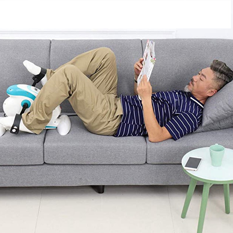 Portable Mini Pedal Exerciser Home Fitness  Electronic Arm and Leg Trainer  Automatic Mini Leg Pedal Exerciser Bike for Elderly