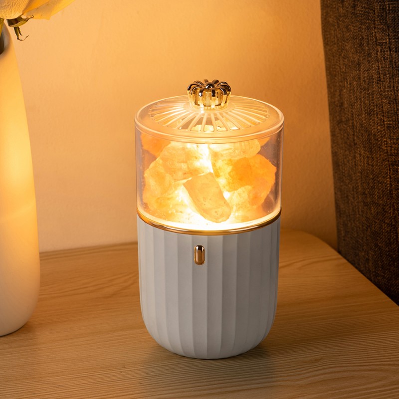 2025 New Arrival Portable Air Humidifier Mini Electronic Salt Crystal Stone Lamp for Home Office Car Use Durable Plastic