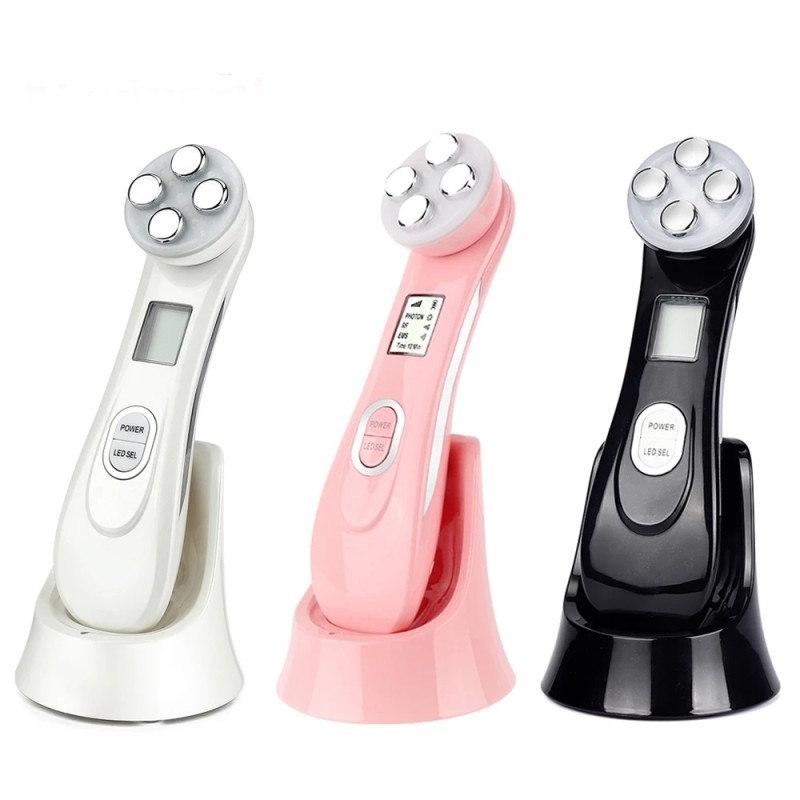 Portable Korean Electronic EMS Vibration Face Care Device LED Radio Frequency Anti-Aging Face Lift Machine Portable Korean RF