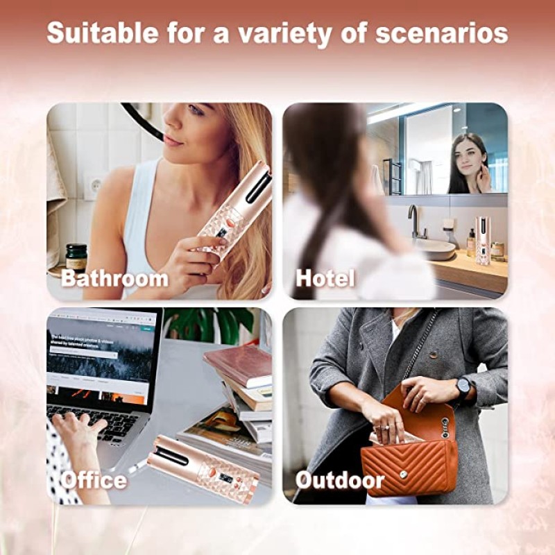 Personal Makeup Use USB  Rechargeable Hair Curling Iron Electric Hair Curler Wand  Automatic Hair Curler Rollers Machine