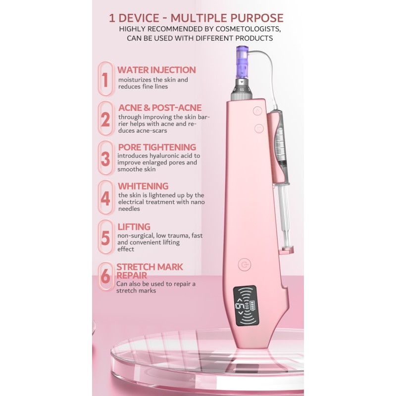 6 Speeds Adjustable Auto Microneedling Dr Pen  Electric Water Mesotherapy Injector Wireless  Auto Stamp Motorized Meso Machine
