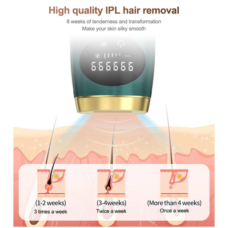 Portable Electronic Gadgets IPL Hair Removal Epilator with Quartz Lamp 999999 Flashes Light Ice Cooling Feature