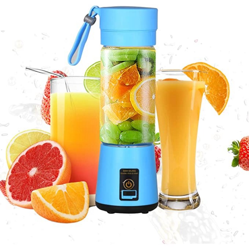 2024 Popular Portable USB Rechargeable Multi-Function Juicer Blender 380ML Plastic Bottle Electric Fruit Sports Entertainment