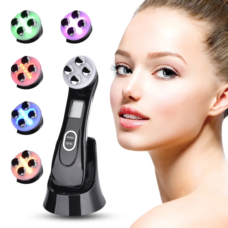 RF Radio Frequency Facial LED Photon Beauty Device 5 Color Home Use Skin Tightening Machine for Wrinkle Removal Acne Treatment