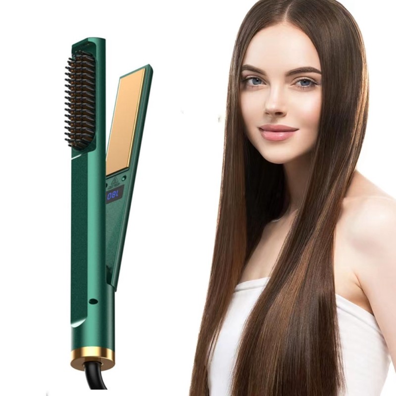 3 in 1 Ceramic Hair Styling Tools Flat Iron Straightener & Curler with Comb Heating Salon Quality for AU & US Plugs