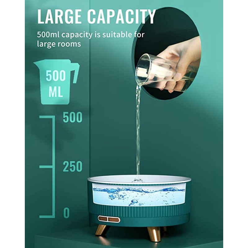 Portable 500ml Ultrasonic Essential Oil Diffuser Super Cool Mist with USB Charge Sports & Entertainment Product