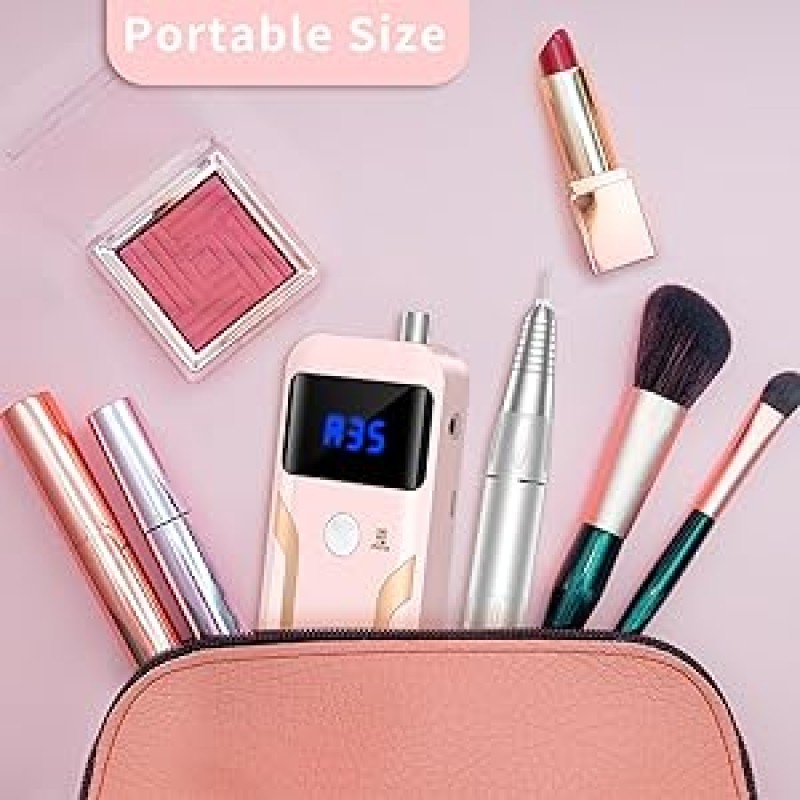 Professional USB Rechargeable 35000 Rpm Electric Nail Drill Manicure E-File Machine for Salons Made of Durable Plastic