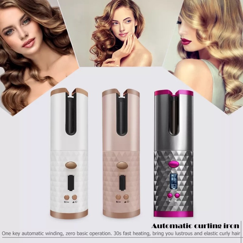 Personal Makeup Use USB  Rechargeable Hair Curling Iron Electric Hair Curler Wand  Automatic Hair Curler Rollers Machine