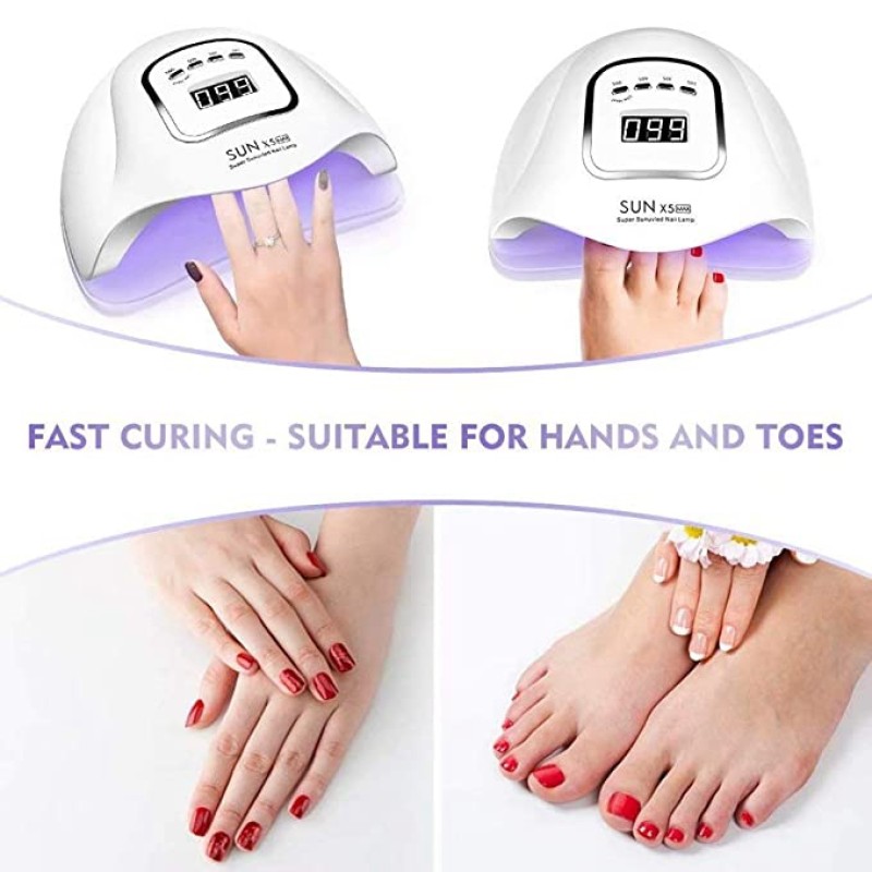 Professional UV LED Nail Dryer Lamp 150 WUV with 36 LEDS and 4 Gears Adjustable Light Gel Polish Drying Made of Plastic