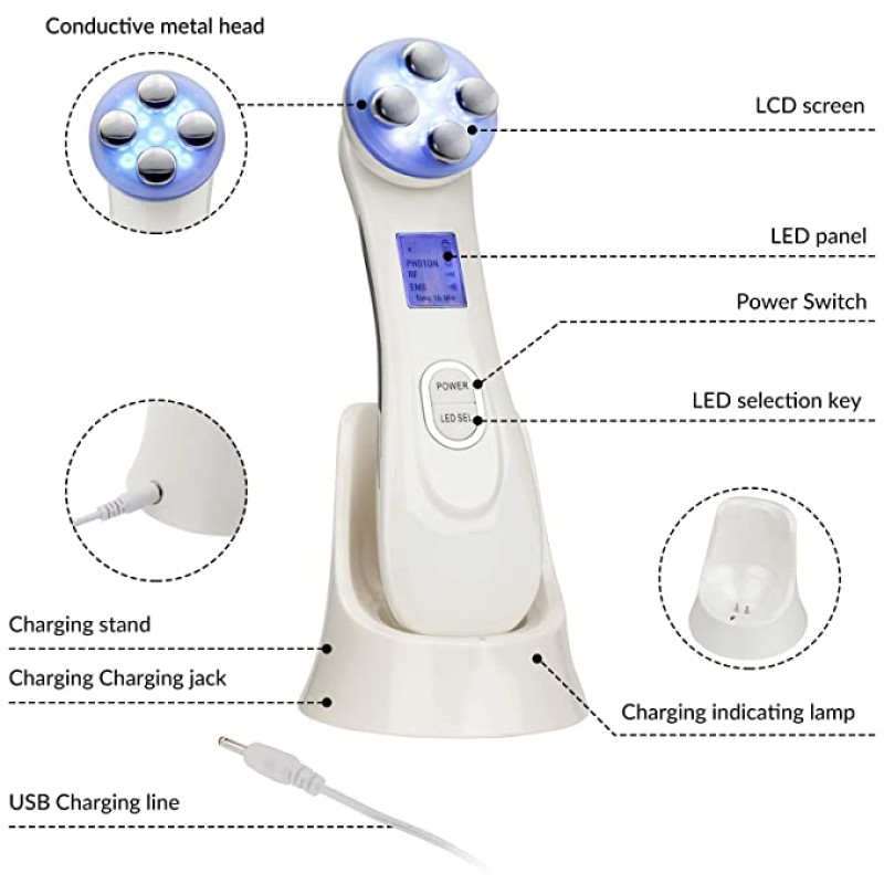 Trend Products 2025 Electronic EMS  Electroporation RF Face Beauty Lifting Instrument Led Skin Care Device for Face Lifting