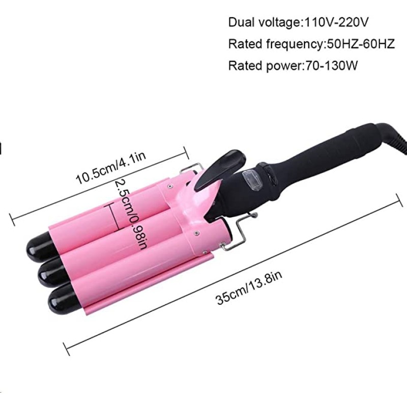 Electric LCD Display 3-barrel Electric Iron Hair Curler  Adjustable  Temperature Ceramic Waver Hair Styling Tools