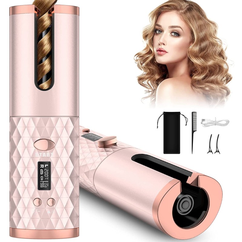 Best Selling Products 2024 Auto Hair Curling Iron Ceramic Rotating Air Curler  Wand Styler Electronic Hair Magic Wand Curler