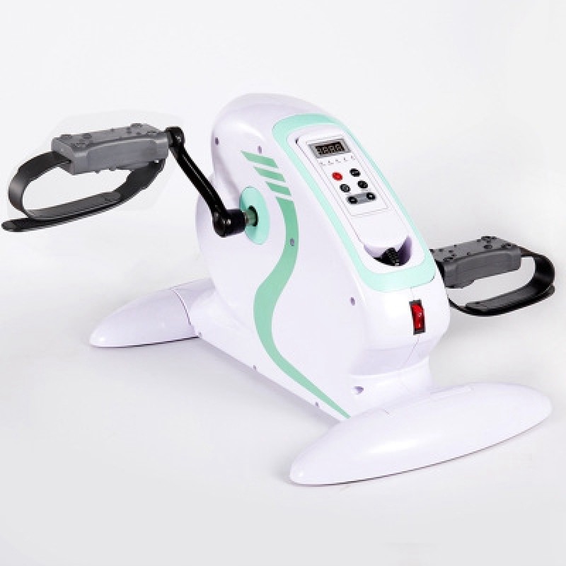 Portable Mini Pedal Exerciser Home Fitness  Electronic Arm and Leg Trainer  Automatic Mini Leg Pedal Exerciser Bike for Elderly