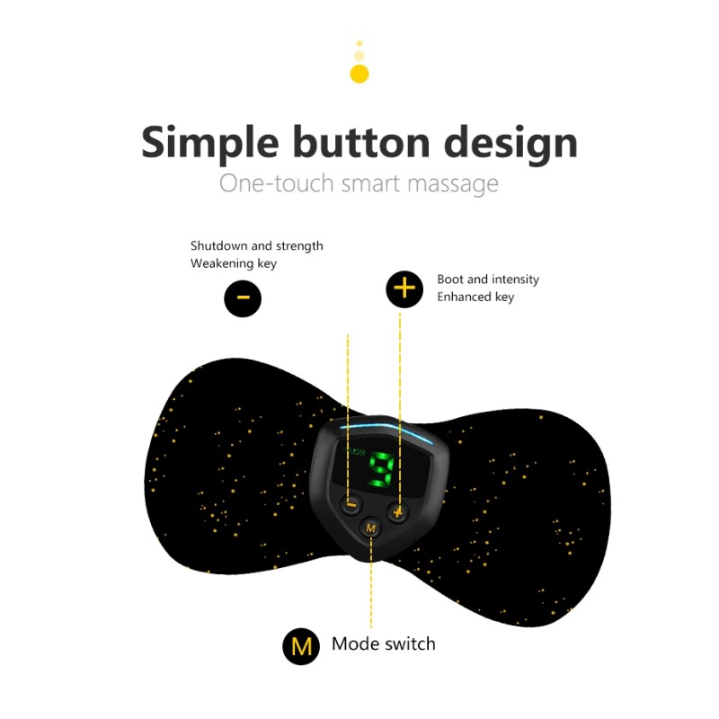 Professional Portable Mini Neck Massager with 10 Intensity EMS Body Relaxation Cervical Sticker