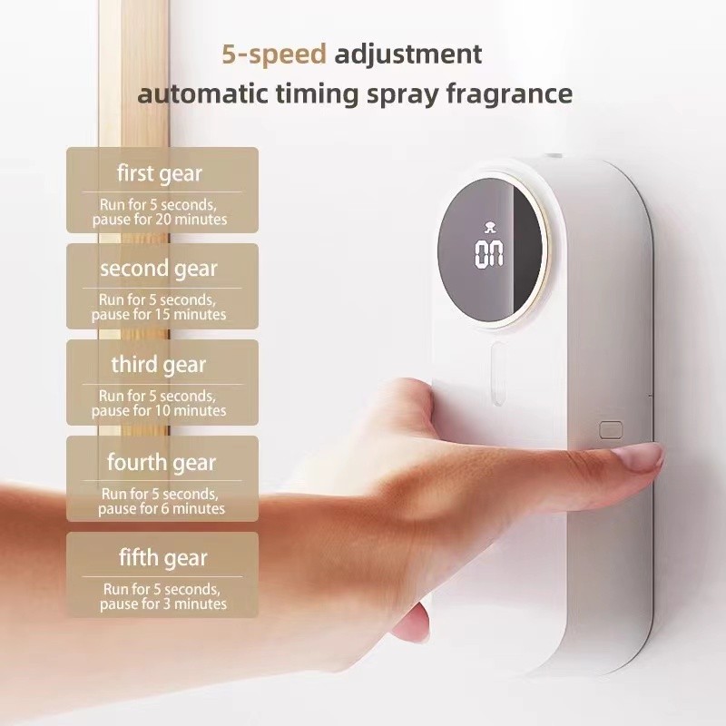 Automatic Adjustable Perfume Diffuser Electronic Air Freshener Fragrance Spray Dispenser Wall-mounted for Car Household Plastic