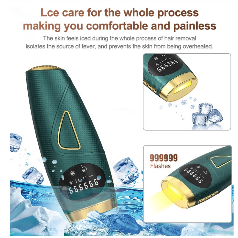 Portable Electronic Gadgets IPL Hair Removal Epilator with Quartz Lamp 999999 Flashes Light Ice Cooling Feature