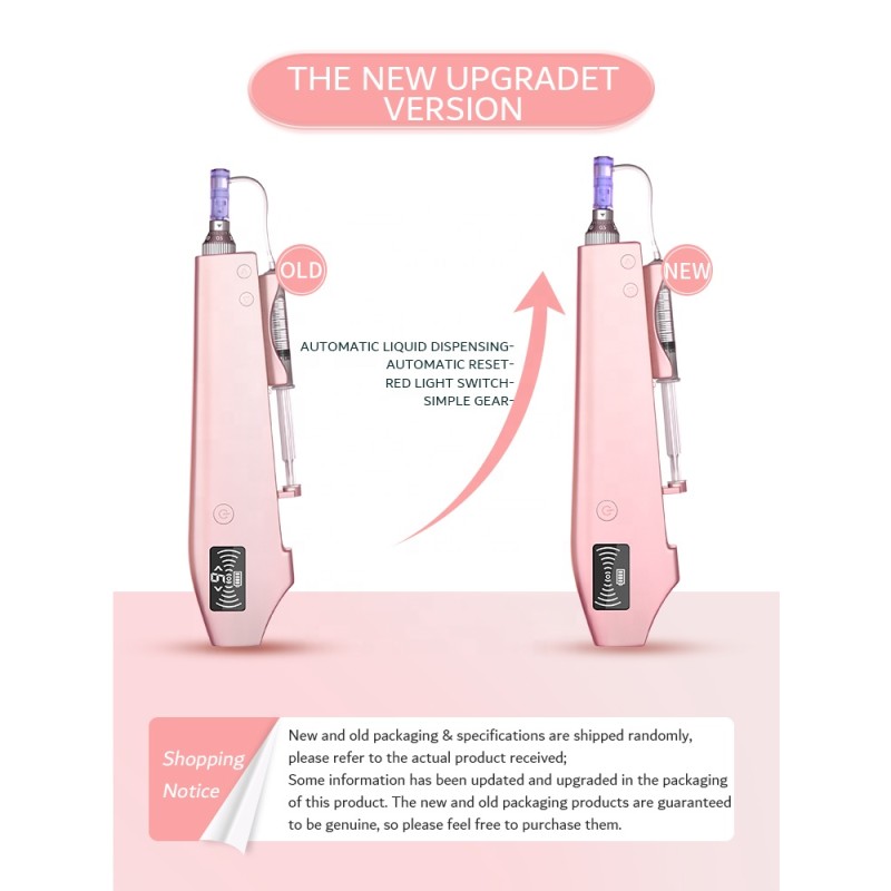 Professional Wireless Dermapen Microneedling Derma Pen Anti-Wrinkle Water Meso Injector LED Indicator PC Electric Beauty Pen