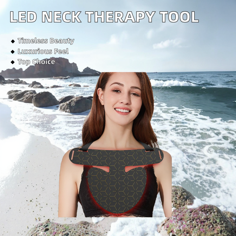 Factory Outlet Weinkle Removal Silicone LED Neck Beauty Instrument Photon Infrared Light Therapy for Skin Standing Face