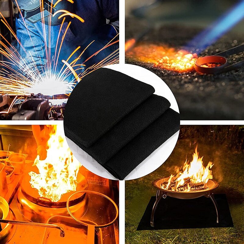 Welding Blanket Factory - Black Heat Insulation Pre-oxygenated Silk