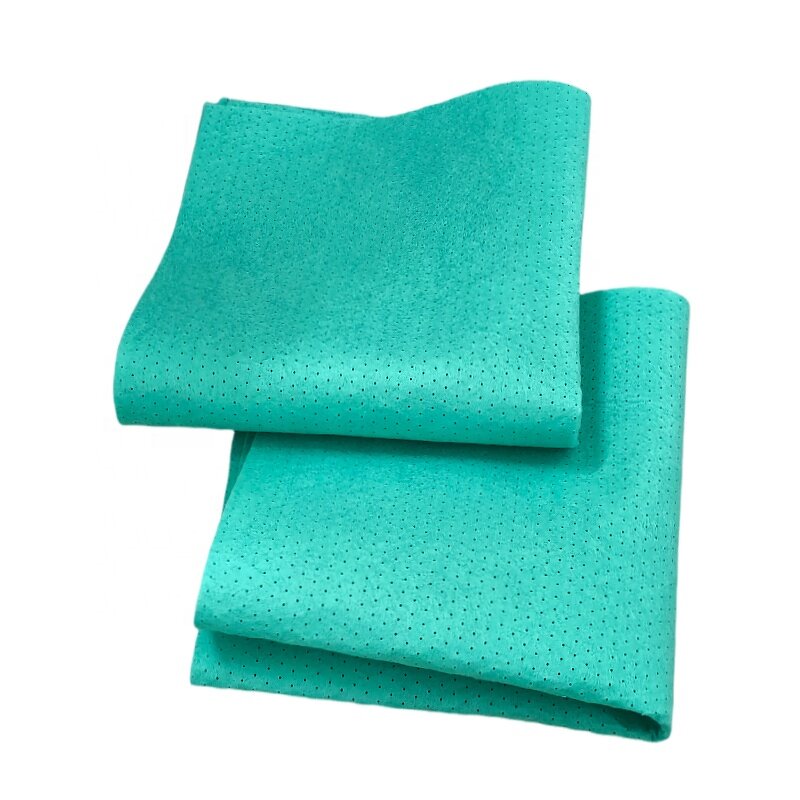 Needled Non-woven Factory - Green 40% Viscose Cleaning Cloth
