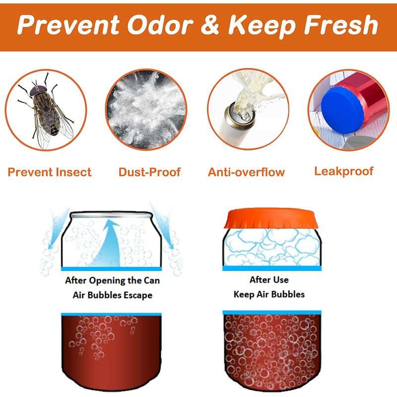 Soda Can Lids Factory - BPA Free Standard Size Silicone Can Topper